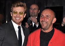 Actor Simon Baker and director Dan Mazer in Paris at the film's French premiere, April 2013. I Give it a year Paris premiere.jpg