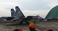 Indonesische luchtmacht Sukhoi Su-27SKM Flanker op Halim Perdanakusuma International Airport.jpg