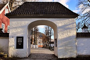 The gate to the Old Bergen Museum, Bergen, Norway