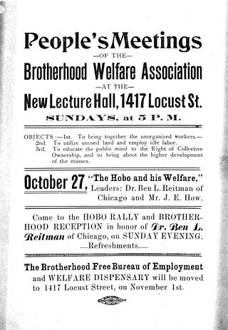<span class="mw-page-title-main">International Brotherhood Welfare Association</span> Mutual aid society for hobos (1905–06)