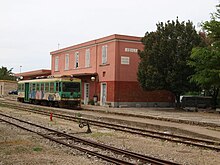 La stazione di Isili, capolinea delle ferrovie per Cagliari e Sorgono