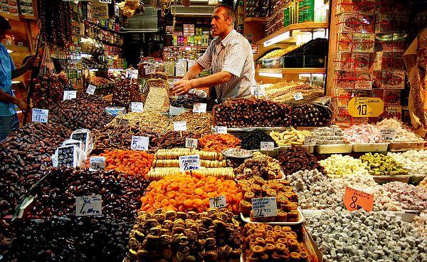 Spice Bazaar used for the spice trade during the Ottoman Empire in Istanbul