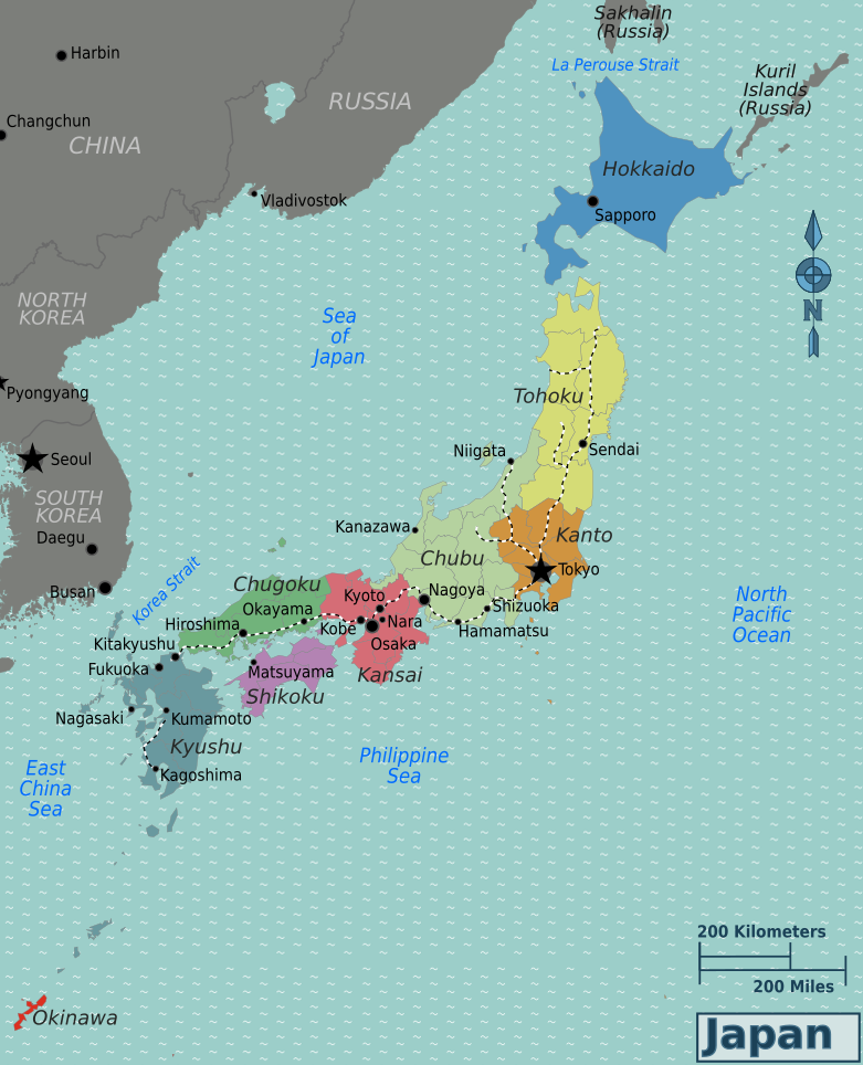 File:Japan regions map.svg - Travel guide at Wikivoyage