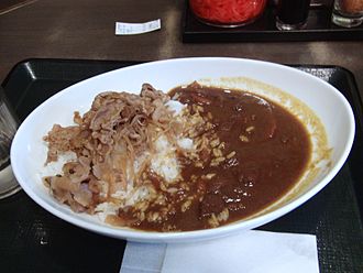 Japanese curry with shredded beef Japanese curry with shredded beef of Nakau.JPG