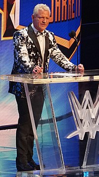 Jarrett was inducted into the WWE Hall of Fame in April 2018. Jeff Jarrett WWE HoF 2018 crop.jpg