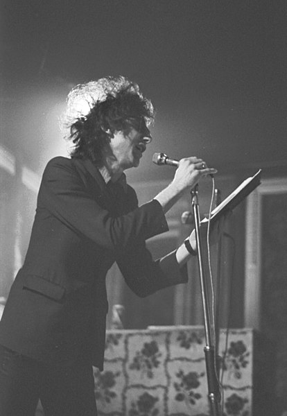 Performing in Cardiff, 1979