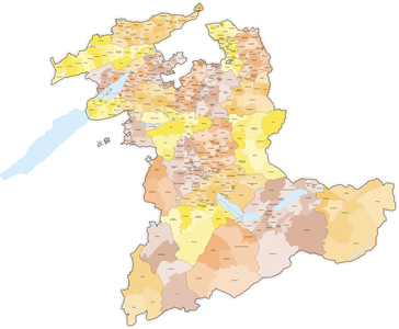 Carte du canton de Berne au 1er juillet 1996.