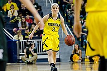 Katelynn Flaherty, the all-time leading scorer in men's and women's Michigan basketball history. Katelynn Flaherty of the Michigan Wolverines Women's Basketball Team.jpg