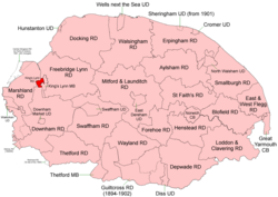 Position within Norfolk, 1894 Kings Lynn RD 1894.png
