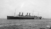 Kronprinzessin Cecilie at Bar Harbor, Maine with black funnel tops