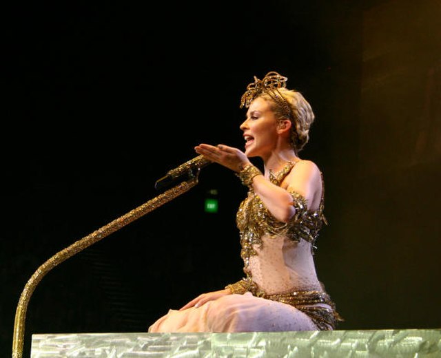 Minogue performing "Cowboy Style"