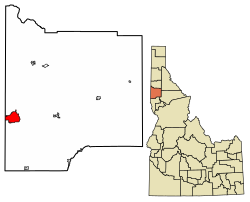 Plassering av Moskva i Latah County, Idaho.