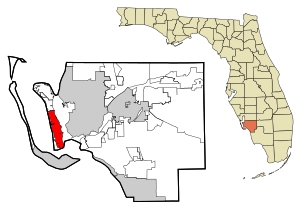 Lee County Florida Incorporated and Unincorporated areas St. James City Highlighted.svg