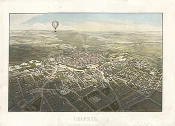 Leipzig Vogelschaubild 1850
