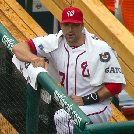 DeRosa on the Nationals' bench