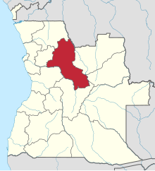 Location of Malanje within Angola