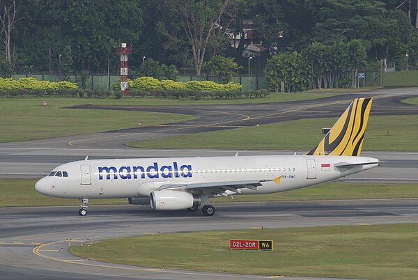 Mandala Air Airbus A320-200 in Tigerair livery (2012)