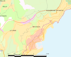Kart over Beausoleil (Alpes-Maritimes)