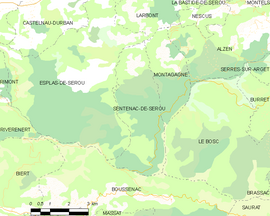 Mapa obce Sentenac-de-Sérou