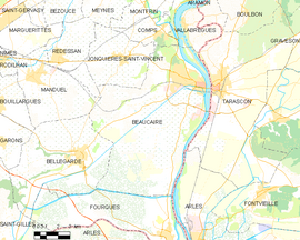 Mapa obce Beaucaire