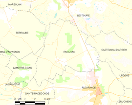 Mapa obce Pauilhac