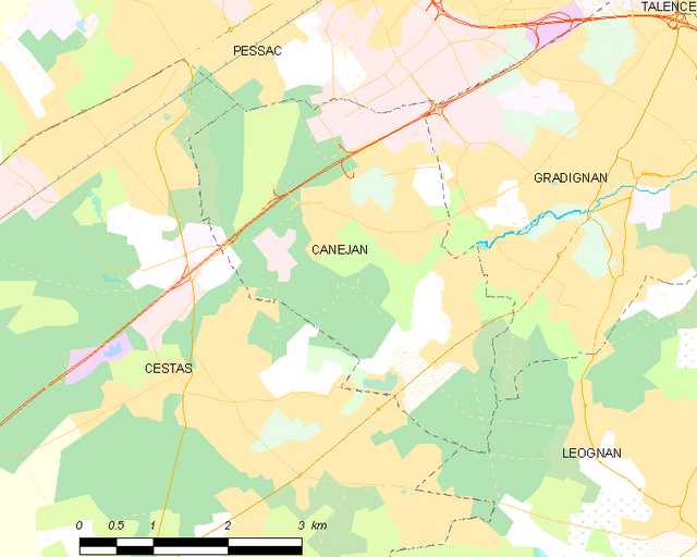 Poziția localității Canéjan