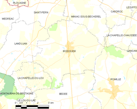 Mapa obce Irodouër