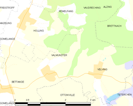 Mapa obce Valmunster