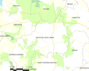 Poziția localității Montigny-sur-Canne