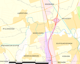 Mapa obce Mundolsheim