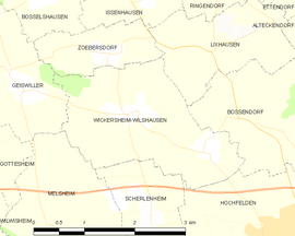 Mapa obce Wickersheim-Wilshausen