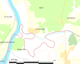 Mapa obce La Truchère