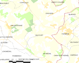 Mapa obce Haucourt
