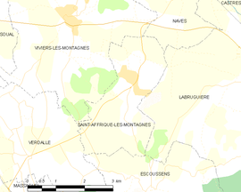 Mapa obce Saint-Affrique-les-Montagnes