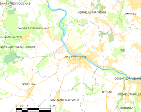 Poziția localității Aixe-sur-Vienne