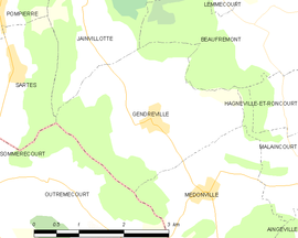 Mapa obce Gendreville