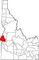 Mapa del estado que destaca el condado de Washington