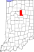 Map of Indiana highlighting Miami County Map of Indiana highlighting Miami County.svg