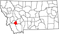 Округ Сілвер-Бау на мапі штату Монтана highlighting