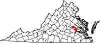 Map of Virdžinija highlighting Henrico County
