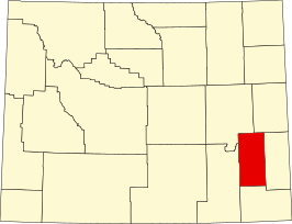 Locatie van Platte County in Wyoming