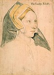 Porträtt av Margaret, Lady Elyot, omkring 1532–34. Kungliga samlingen, Windsor Castle.