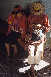 A Maya man from San Juan Atitan, Guatemala, tapestry-crochets a shoulder bag. MayaManTapestryCrocheter.jpg