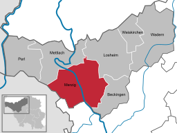 Läget för Merzig i Landkreis Merzig-Wadern