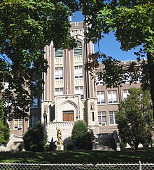 Central tower Mt St Michaels Academy Wakefield jeh.jpg