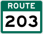 Route 203 marker