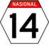 National Route 14 marker