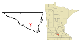 Nicollet County Minnesota Incorporated and Unincorporated areas Nicollet Highlighted.svg