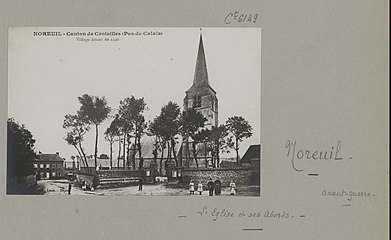 Vue du village et de l'église avant 1914.
