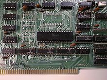 A processor board with decoupling of the power rails at every other chip using small capacitors. The through-hole technology shown is obsolescent (surface-mount technology is now the norm) but the general principles of decoupling remain the same. NorthStar Horizon Z80 processor board.jpg